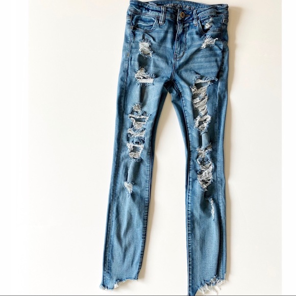 American Eagle Outfitters Denim - American Eagle Distressed Jeans Skinny Hi-Rise